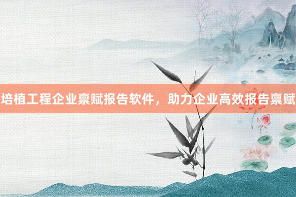 培植工程企业禀赋报告软件，助力企业高效报告禀赋