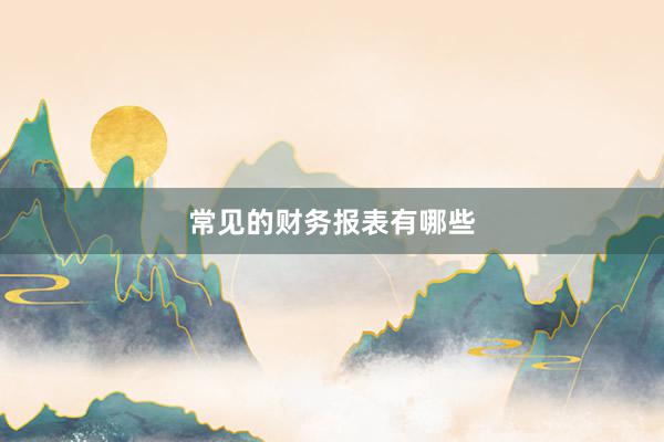 常见的财务报表有哪些